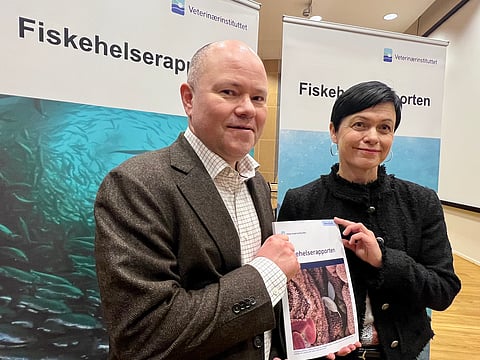 Editor of the Fish Health Report, Torfinn Möldal, and Director of the Department of Fish Health and Fish Welfare at the Norwegian Veterinary Institute, Ingunn Sommerset.
