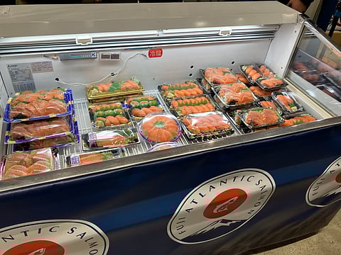 Proximar's Japanese land-based farmed salmon, Fuji Atlantic Salmon, showcased at a food exhibition in Tokyo.