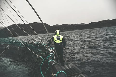 Grieg Seafood fish farm in Rogaland.