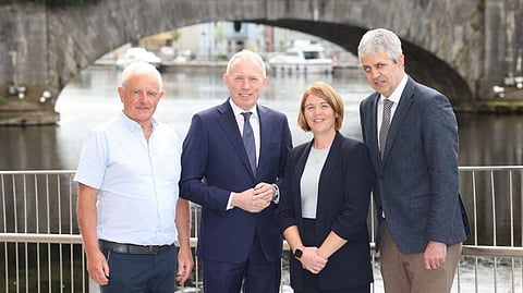 IFA Aquaculture chair Finian O’Sullivan and Irish Fisheries Minister Timmy Dooley pictured with other representatives from the sector.