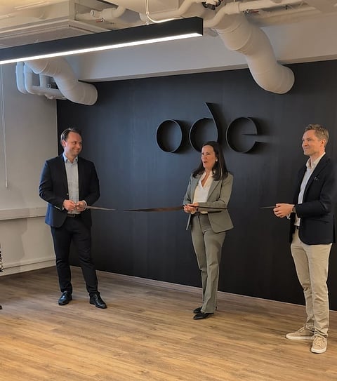 Norwegian Minister of Fisheries and Ocean Policy Marianne Sivertsen Næss cut the ribbon on 21 May at Ode's new office in Oslo.