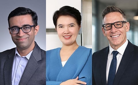 From left to right: Chief Strategy & Transformation Officer Sumit Narang, Chief Financial Officer Ratiporn Ratcharoen, and Chief Digital Officer Daniel Laverick in a photomontage shared by Thai Union.