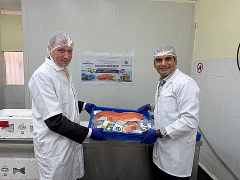 Owen Richards, Deputy Head of Mission at the British Deputy High Commission in Bengaluru, with Kedarnath Reddy of Sashimi Foods Private Limited.