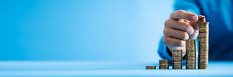 Business Growth Insurance Concept. Investing Money And Tax Increase