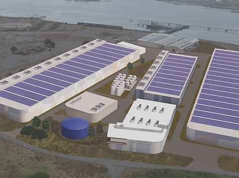 3D architectural plans for Nordic Aquafarms' planned RAS facility in Humboldt County, California.