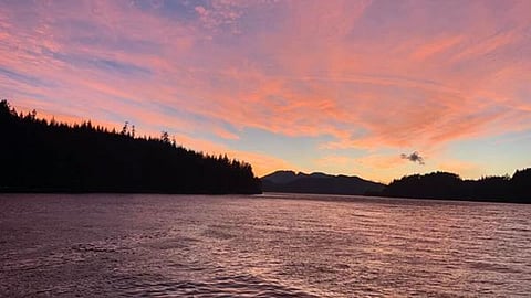 View from Cermaq's Brent Island farm, located off of the east coast of Vancouver Island, British Columbia. Photo: Cermaq Canada.