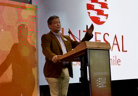 Esteban Ramírez, General Manager of Intesal, during the presentation of the new Science Plan for Salmon Farming in Chile. Photo: Intesal.