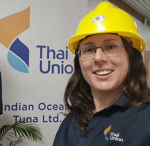 Tracy Murai, Assistant Director, Global Fisheries – Sustainability at Thai Union, at the company's plant in Seychelles. Photo: Thai Union.