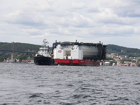 SalMar 'Marine Donut' is already in the Romsdal Fjord, now is time to verify if the hypotheses surrounding its benefits come true. Photo: Bluegreen Group.