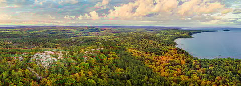 Autumn in Lake Superior, Sugarloaf Mountain, Great Lakes, Michigan. Photo by: Adobe Stock.