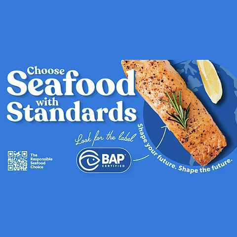 One of the point of sale material options in GSA’s “Choose Seafood with Standards” campaign toolkit. Photo by: GSA.