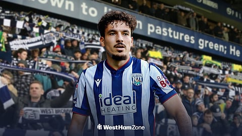 Nolan Galves on the touchline at The Hawthorns with the West Brom fans behind him in the West Stand