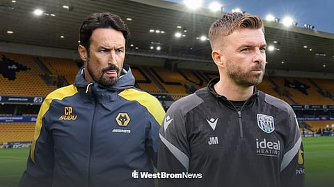 An image showing Cesar Peixoto and James Morrison with Molineux in the background.