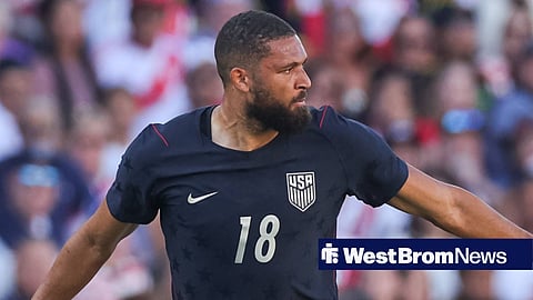 West Brom defender George Campbell in action for the US Men's National Team