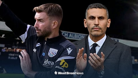 West Brom boss James Morrison and Khaldoon Al Mubarak