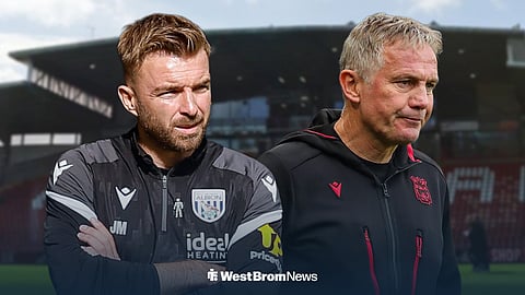 James Morrison for West Bromwich Albion and Phil Parkinson in Wrexham gear ahead of the Racecourse Ground
