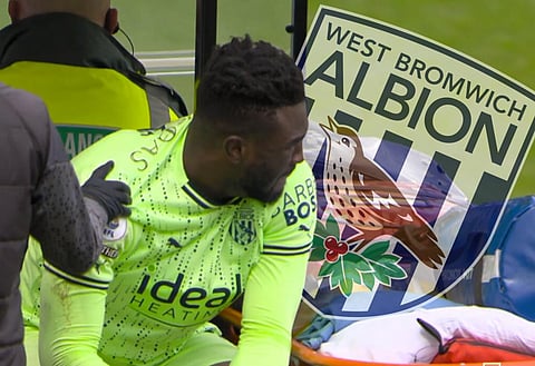 Daryl Dike couldn't hide his emotions after the West Brom star suffered another heartbreaking injury setback. Image via Sky Sports.