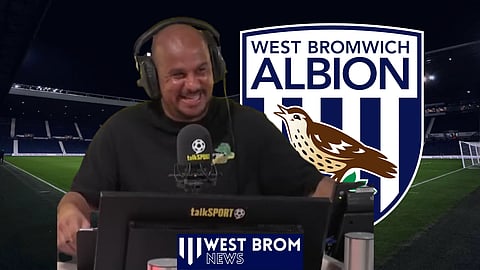 Gabby Agbonlahor mocks West Brom. (Credited - Imago/talkSPORT on YouTube)