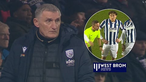 Tony Mowbray concerned by West Brom v Blackburn incident. (Credit: Sky Sports)