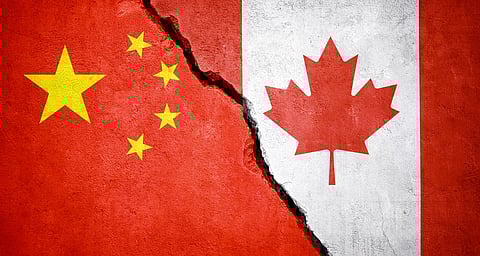 Canada and Chinese Flags
