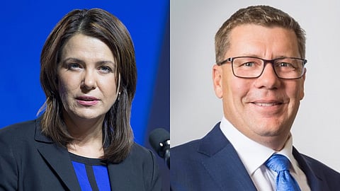 Alberta Premier Danielle Smith and Saskatchewan Premier Scott Moe.