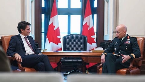 General Wayne Eyre, with Prime Minister Justin Trudeau. Many members of the Canadian Armed Forces quit, rather than take the COVID vaccine. Of those who accepted the vaccine, many are now regretting it, as they deal with health effects they attribute to the vaccine.