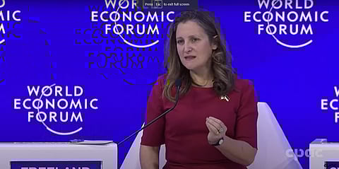 Freeland is in Davos this week to attend WEF meetings