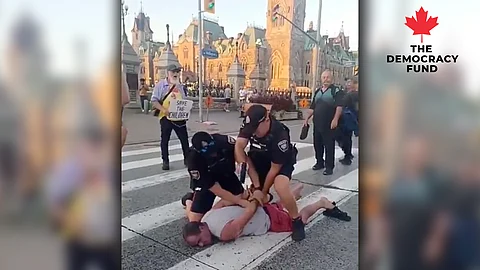 Man tasered at Ottawa protest, October 2023