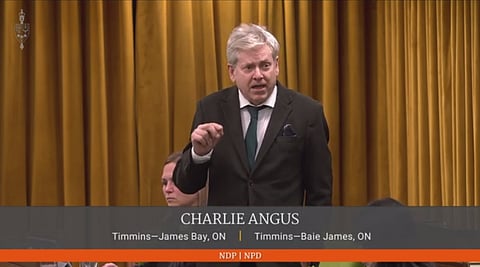 NDP MP Charlie Angus introduces Bill C-372 the Fossil Fuel Advertising Act, February 5, 2024