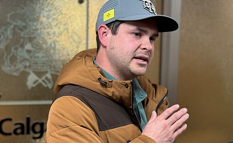 Recall Gondek organizer Landon Johnston at City Hall on Friday