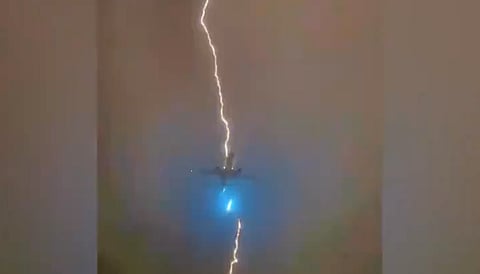 Caught on Camera: Plane Struck by Lightning Close to Vancouver International Airport