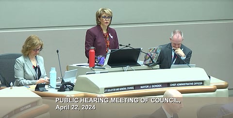 Calgary Mayor Jyoti Gondek in city council chambers