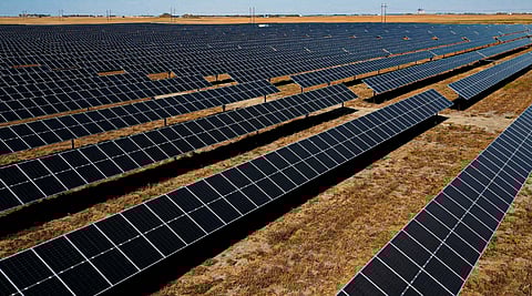 A rural solar farm. The Americans are backing away from this kind of low-yield, high-cost investment and returning to gas-fired generation, writes the Fraser Institute's Ken Green. It will place Canada at a competitive disadvantage he says, and recommends the next government deal with this issue