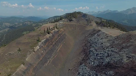 Bird's eye view of Grassy Mountain in the Crowsnest Pass.