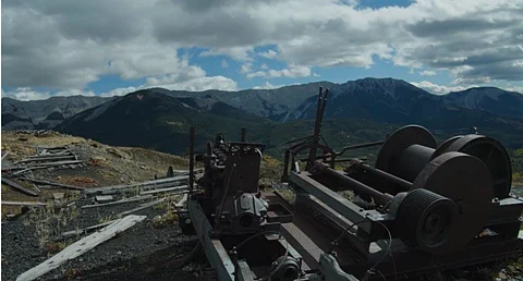 Abandoned mining equipment on top of the unreclaimed Grassy Mountain mine.