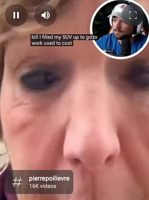 An unidentified Canadian woman breaks into tears over the cost of living