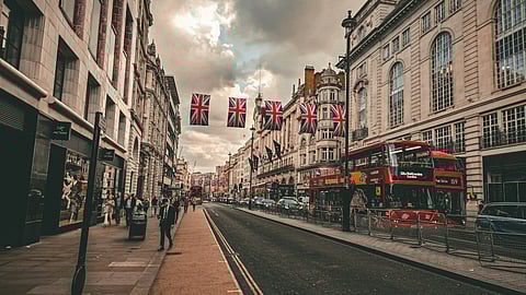 UK Flag and Buses
