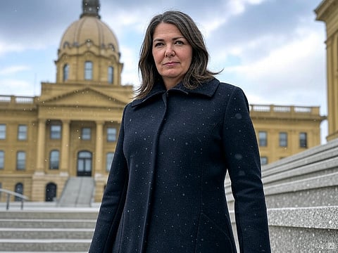 A rendering of Alberta Premier Danielle Smith