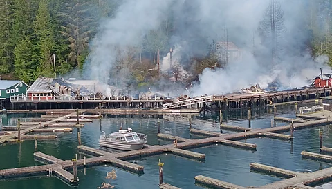 Fire in Telegraph Cove, BC