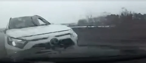 A Toyota RAV4 rams another vehicle on Highway 11 in northern Ontario