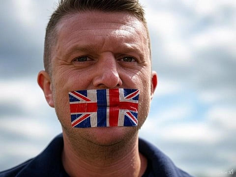 A rendering of British activist Tommy Robinson