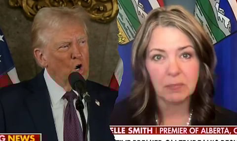 Incoming President Donald Trump, Alberta Premier Danielle Smith