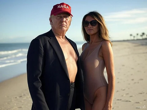 A rendering of President-elect Donald Trump and Melania Trump