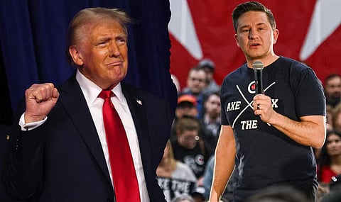 Incoming President Donald Trump, Conservative leader Pierre Poilievre