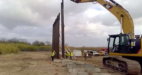 The U.S. - Mexico border all under construction in Texas