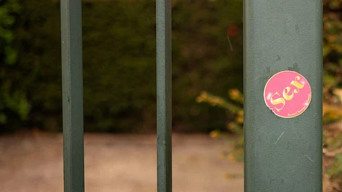 Sex sticker on gate