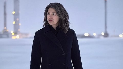 A rendering of Alberta Premier Danielle Smith