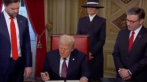 President Trump sets about signing Executive Orders on Monday