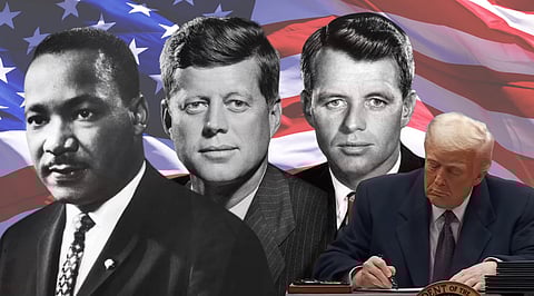 Martin Luther King Jr, Reverend Dr. John F Kennedy, Robert F. Kennedy, and Donald Trump