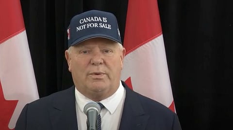 Ontario Premier Doug Ford at a press conference